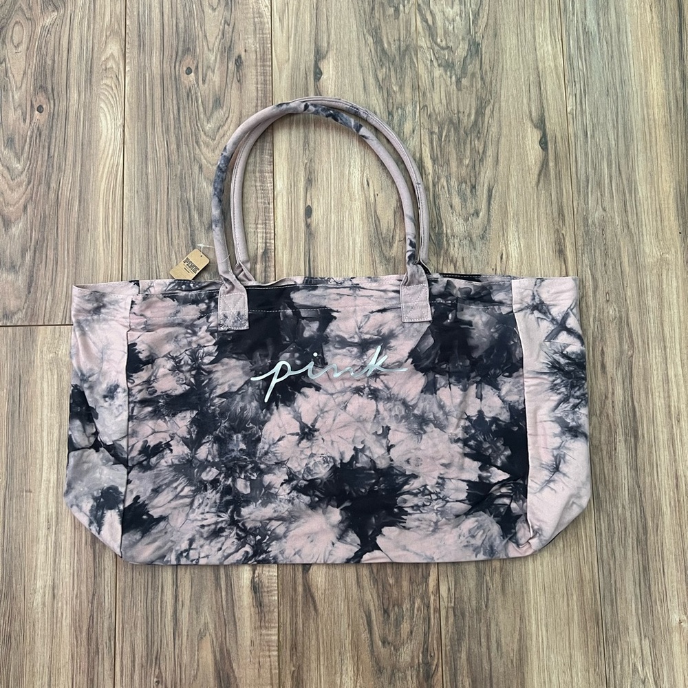 PINK Victoria's Secret Black and Pink Tote Bag